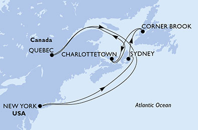 9月22日出発！ニューヨーク発MSCメラヴィリアで巡る大西洋11泊12日
