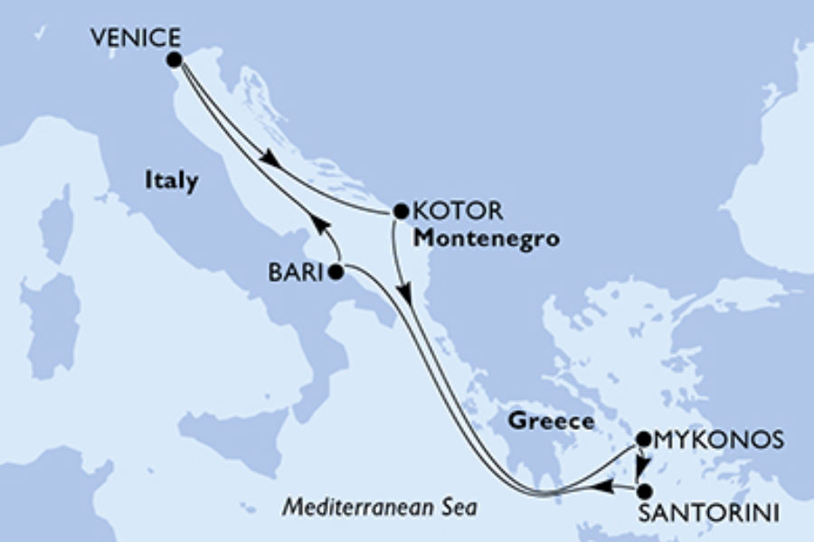 MSC SINFONIAで行くアドリア海とエーゲ海7泊8日
