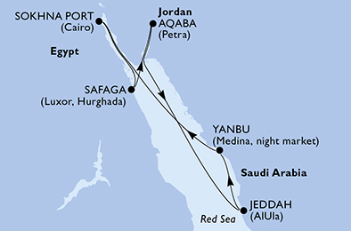 MSC SPLENDIDAで巡るエジプト・紅海・サウジアラビア7泊8日