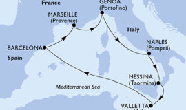 MSC WORLD EUROPAで巡る地中海7泊8日