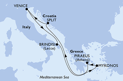 MSC SINFONIAで行くイタリア･ギリシャ･クロアチア7泊8日